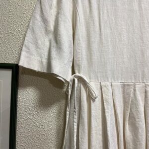 The Plain 100% linen white dress